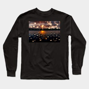 Sunset Lake Raindrops At The Break Of Sunset Long Sleeve T-Shirt